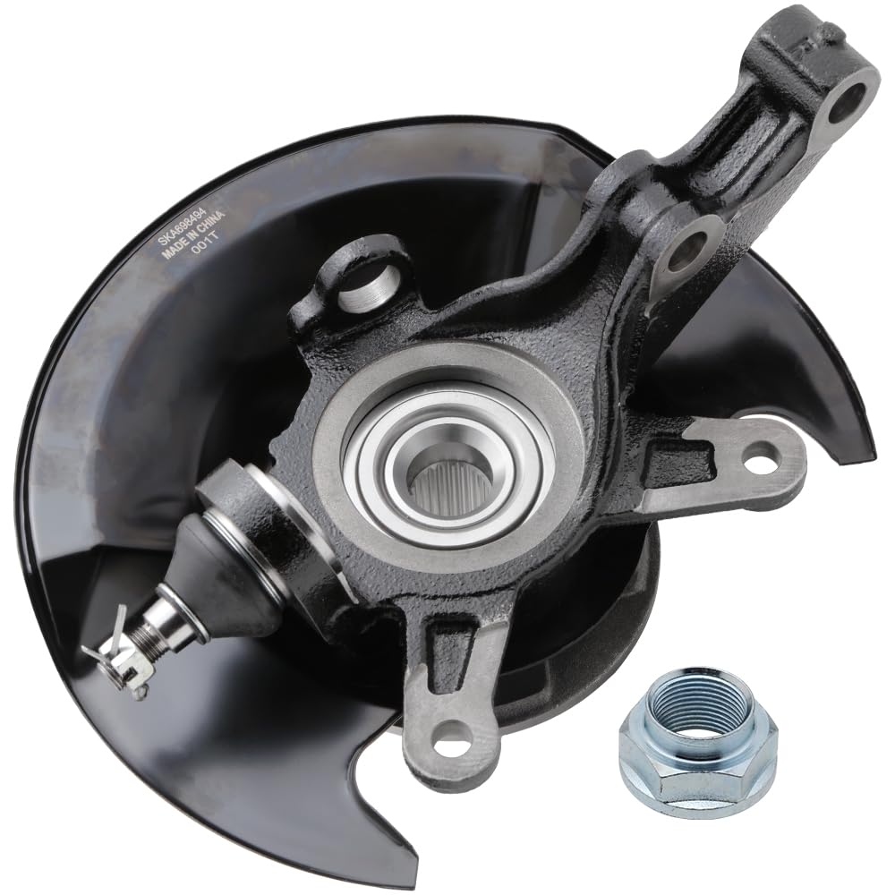 698-495 - FRONT LEFT Driver Side Knuckle Wheel Hub Bearing Assembly with Dust Shield and Axle Nut Compatible With 2003-2005 Honda Civic [1.7L 4 Cyl]