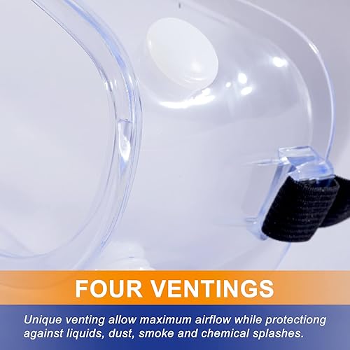 Miniatura 5 de Golden Scute 3 pares de gafas de seguridad, gafas de seguridad protectoras antivaho, protección ocular para laboratorio de química