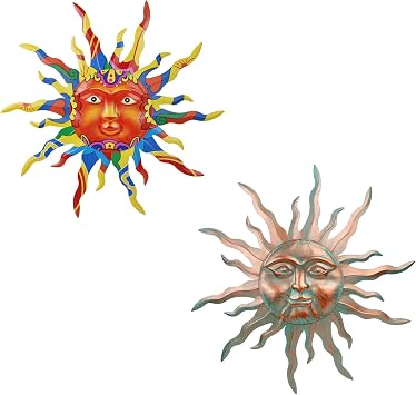 VEWOGARDEN 30" Large Metal Sun Wall Decor+30" Large Metal Sun Wall Decor for Patio Farmhouse Garden Living Room Bedroom Decor