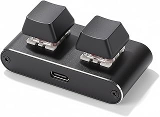 2 Key Programmable Mechanical Keypad, USB Gaming Keyboard with Red Switch & Custom Macro Keys, One Handed Mini Keypad for OSU