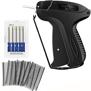Tag Gun, lnkey Clothes Label Tagging Gun + 5 Replacement Needle +2000 Black Tags Barbs 50mm Price Labels Tags for Clothes Socks Hat Fashion Store