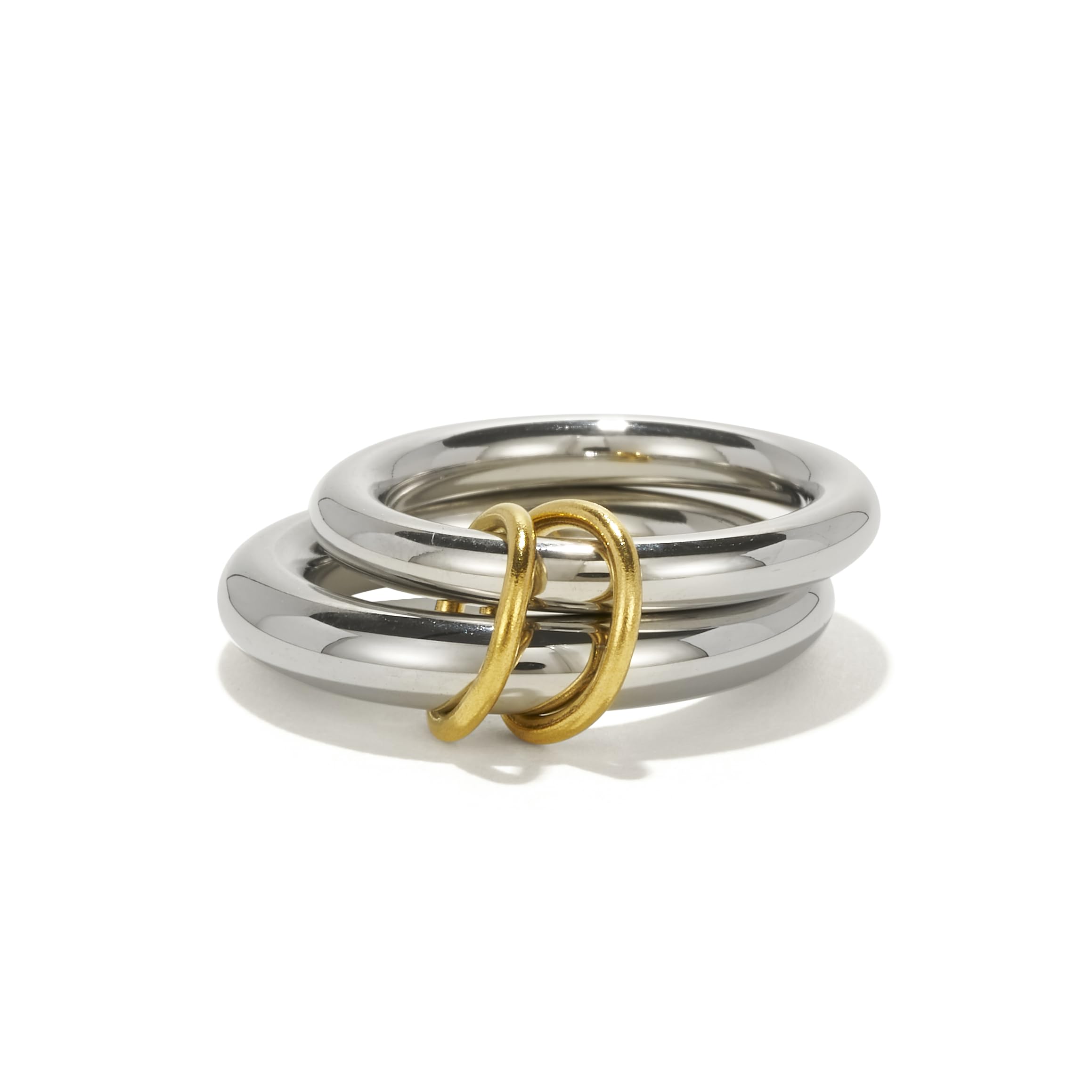Shapes Studio Trio Linked Ring, stackable Ring, Minimalism style for women, Never Tarnish