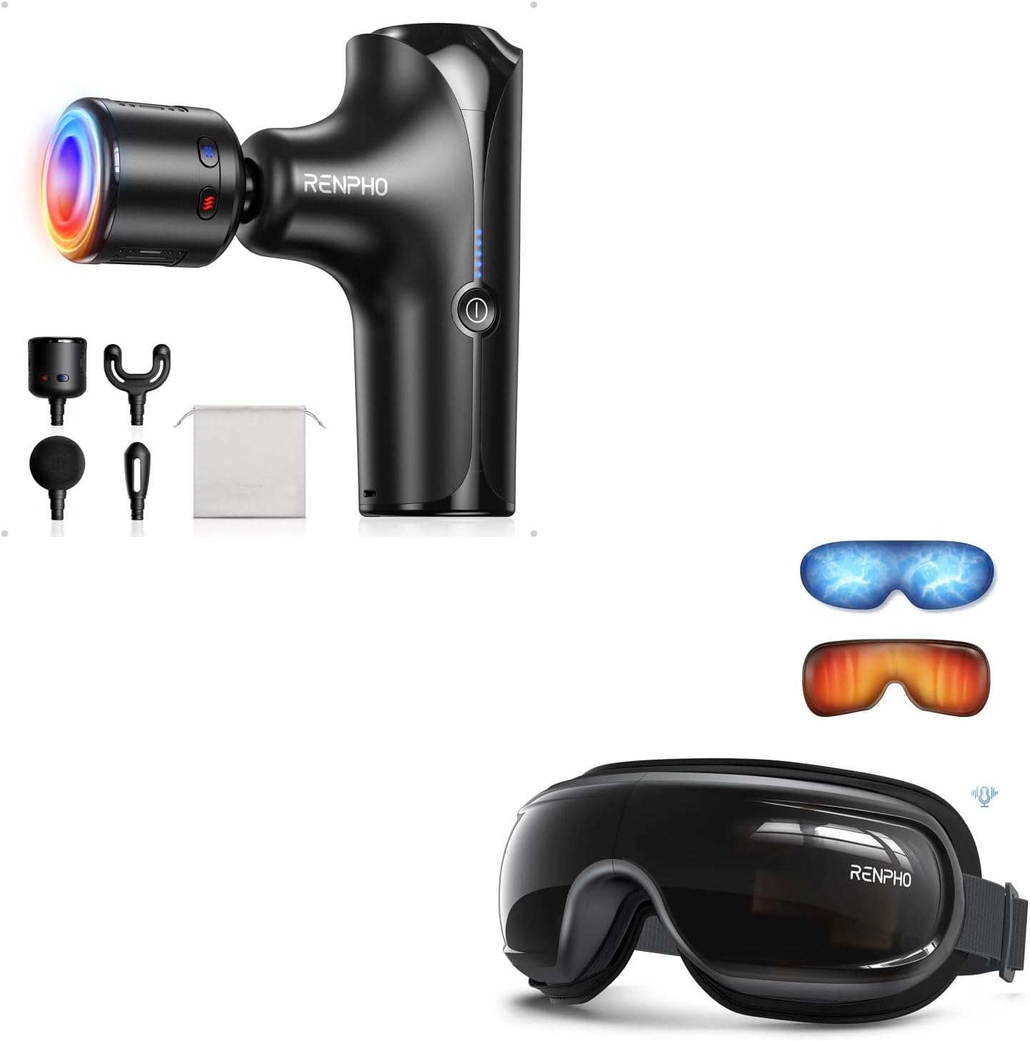 RENPHO RENHO Eye Massager with Heat and Cold, Mini Thermacool Massage Gun with Heat and Cold