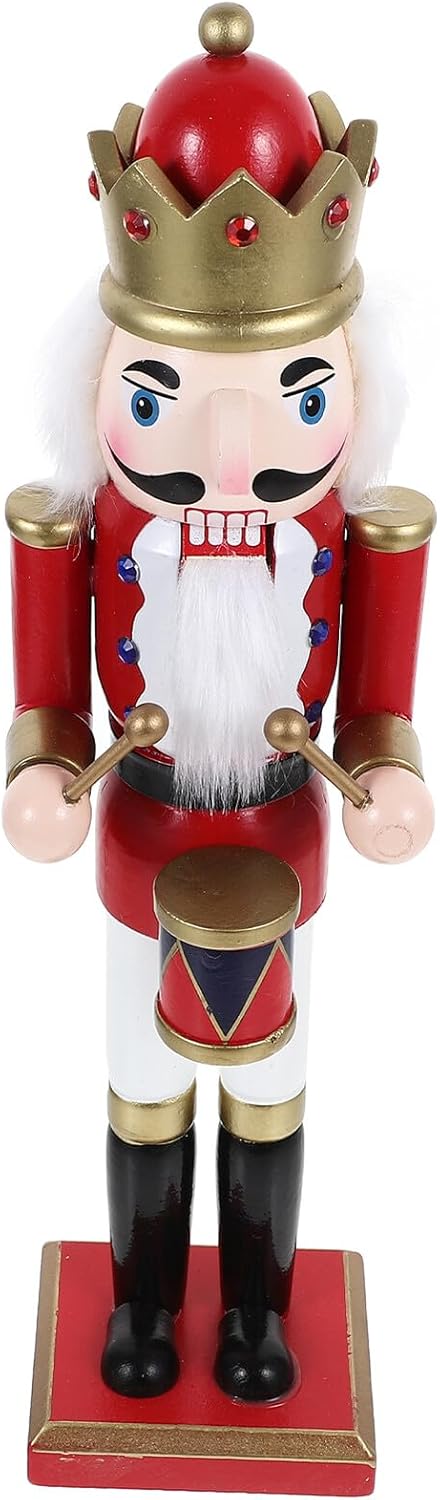 Wooden Christmas Nutcracker Soldier Figurine 38cm Traditional Festival Tabletop Decor Holiday Home Ornament