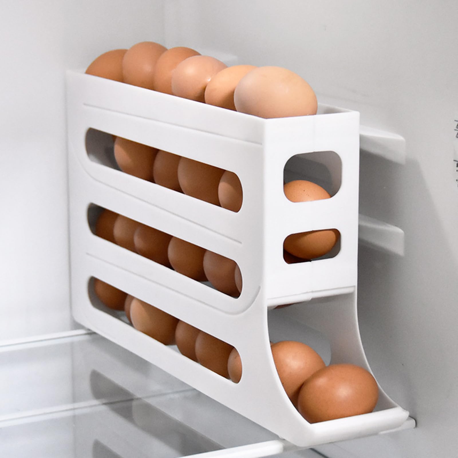 Amazon.com: Mododer - Soporte para huevos de 4 niveles para refrigerador,  organizador rodante automático, dispensador que ahorra espacio, estante de  ...