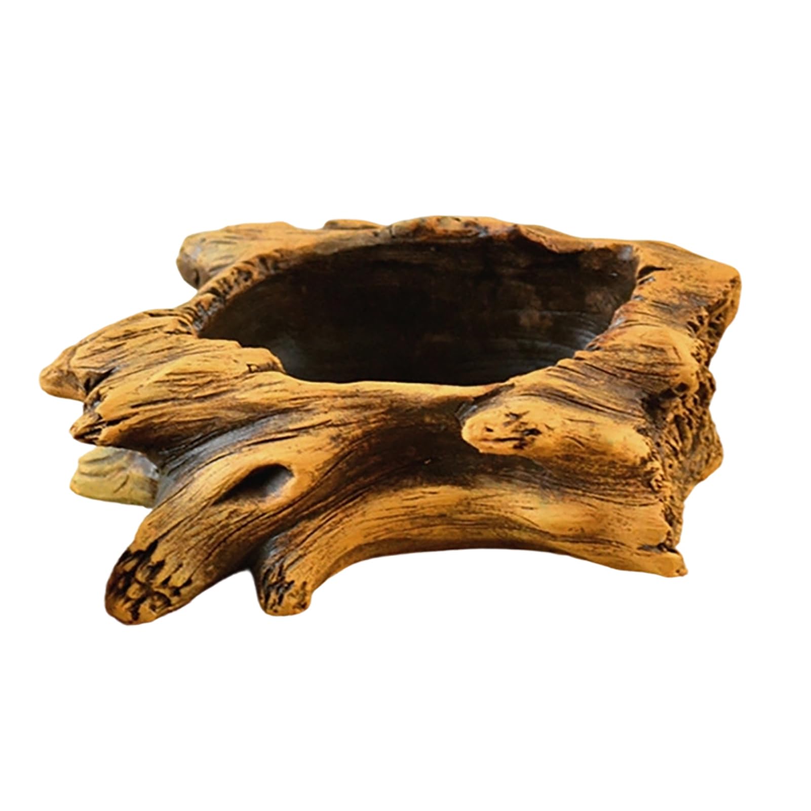 Flowerpot Hand-Painted Old Tree Stump Shape Outdoor Garden Planter Cement Texture Plant Container