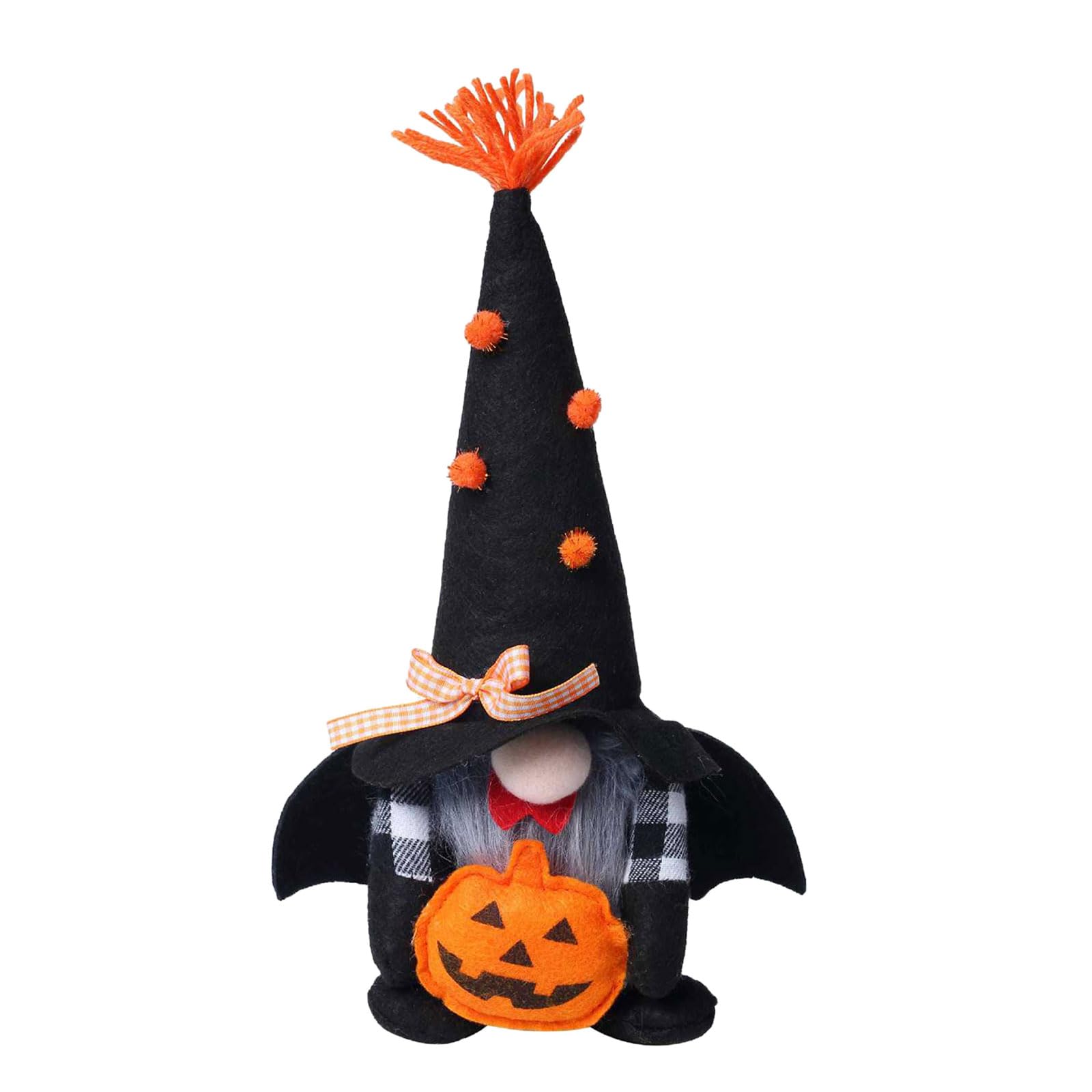 Xjdzineq Swedish Gnomes Doll Decors with Bat Wing and Pumpkin Design Halloween Festivals Party Desktop Display Ornament Halloween Plush Figurine