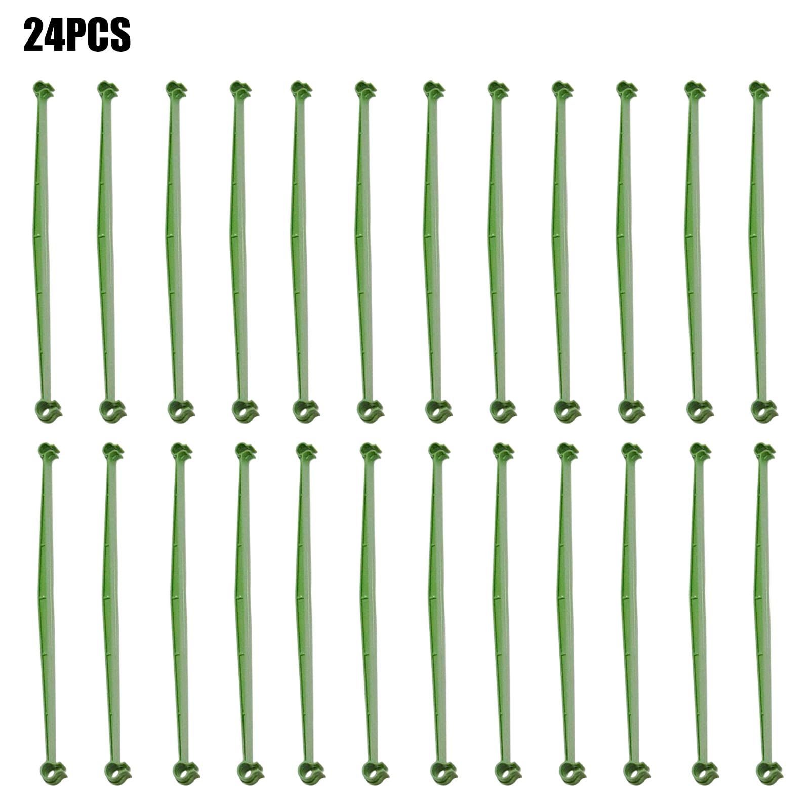24 Stück Verstellbare Pflanzenstecker – Für Tomatenkäfige, Rankhilfen, 25–36 Cm, Grün, Kunststoff