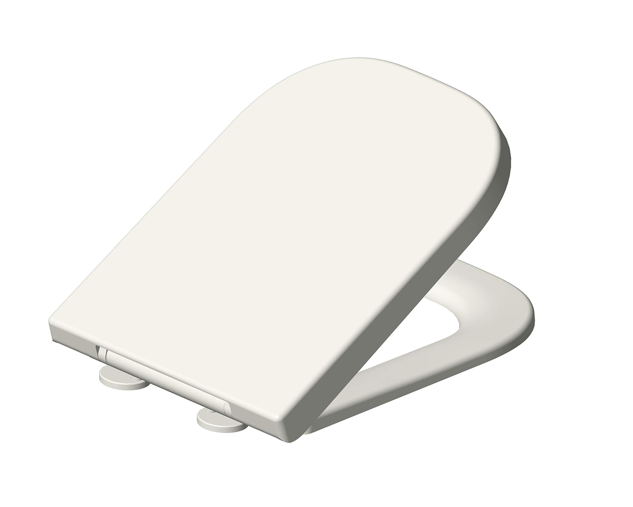 Grünblatt 515206 Toilet Seat for Roca The Gap,with Soft-Close Mechanism and Removable for Cleaning, High-Quality Duroplast Material, White