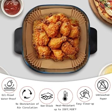 YQL 200PCS Air Fryer Liners Disposable for Ninja CRISPi Portable Airfryer