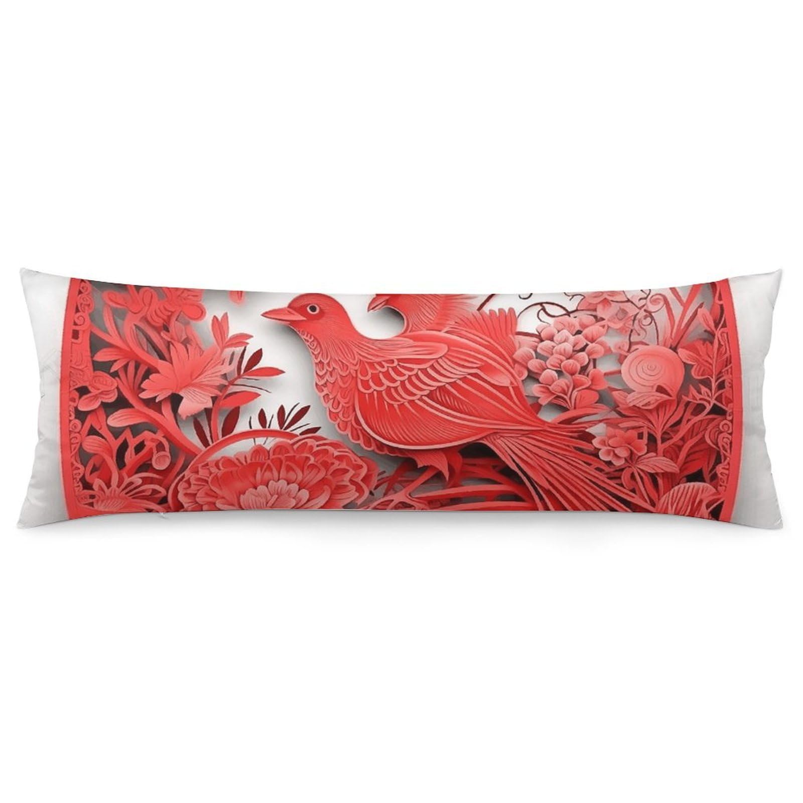 NONHAI 2 Pack Pillow Cases for Hair and Skin, Soft Breathable Pillow Case Covers with Hidden Zipper, Bird and Paper Cutout Pillowcase 20"x54" Pillow Covers for Sleeping Gift