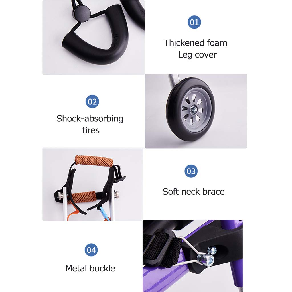Silla de Ruedas para Mascotas Marco de Aluminio Discapacitados Paseos asistidos por Perros Coche Arnés de Movilidad para Perros Coche de Entrenamiento de rehabilitación de Patas traseras para Mascot