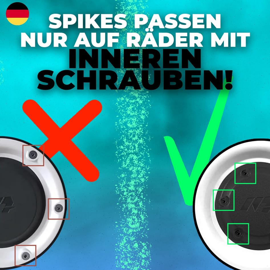 Generisch Radabdeckung mit Spikes für Mammotion Luba 2 AWD, Luba 2 AWD X und Luba 3 AWD – Verbesserte Traktion, Stabilität & Rasenbelüftung – Set aus 2 Stück