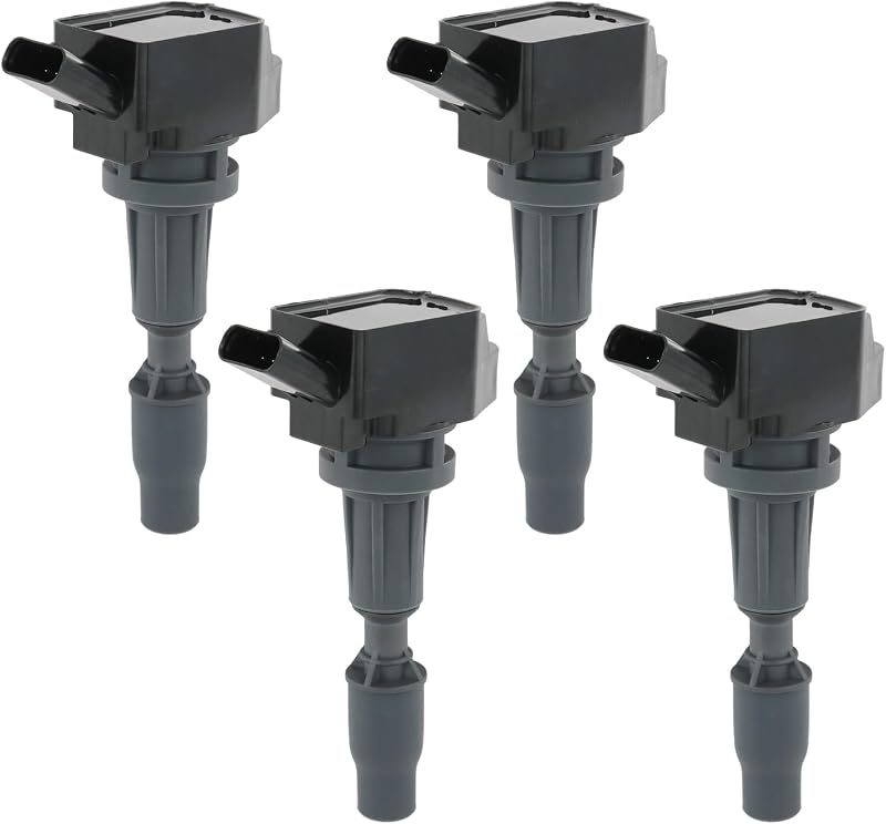 Set of 4 Ignition Coil Pack Compatible with 2015-2019 Hyundai Sonata Tucson | Replacement for 2015-2021 Hyundai Santa Fe Kia Optima Sorento Sportage Stinger Genesis G70 G80 Replace# UF764, 27300-2GGA0