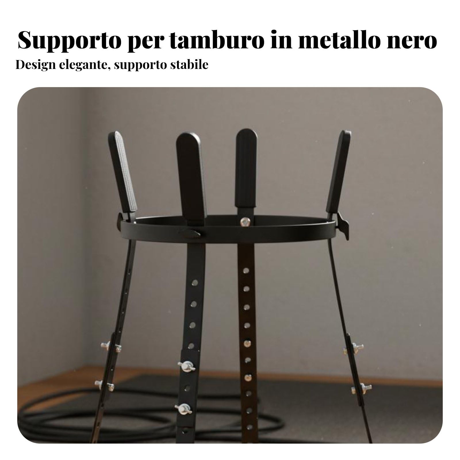 Soporte para Tambores Compatibilidad Universal Trípode Estable Altura Fondo Abierto para Resonancia Adecuado para Percusionistas en Escenarios de , Triángulo Asiento 28-30cm