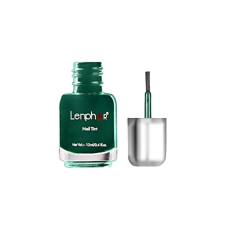 Lenphor Matte Nail Paint, Glossy and Shiny Nail Paint, Nail Polish Color, Long Lasting, Fade Resistant, Quick Dry, Smooth Finish Nail Tint for Women and Girls, Oliveoto 51, 12 ml. Matte Finish