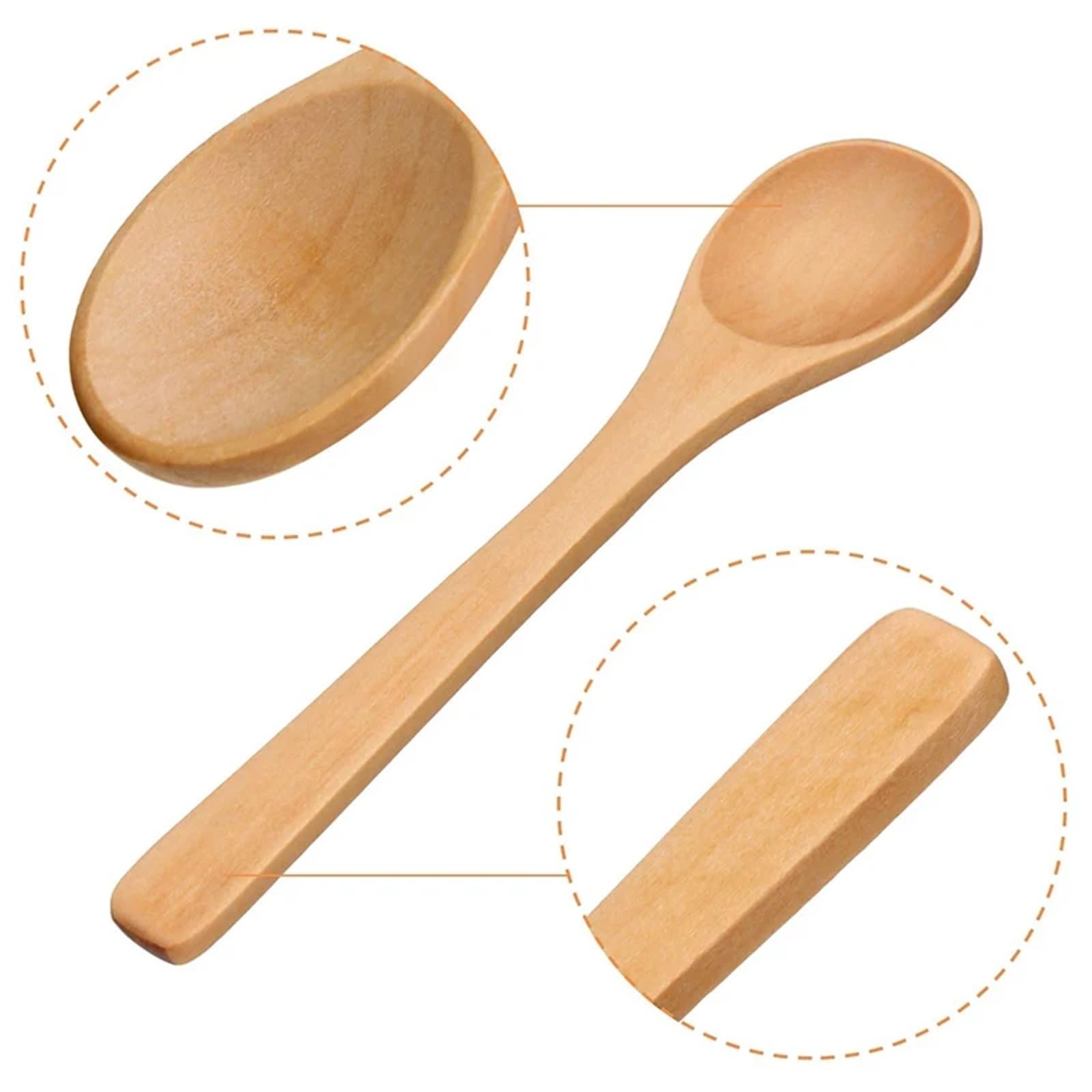 30 kleine Suppenlöffel aus Holz, Honig, Teelöffel zum Servieren von Gewürzen | Umweltfreundliche Mini-Löffel aus Holz, perfekt für Honig, Gewürze und Verkostungen.