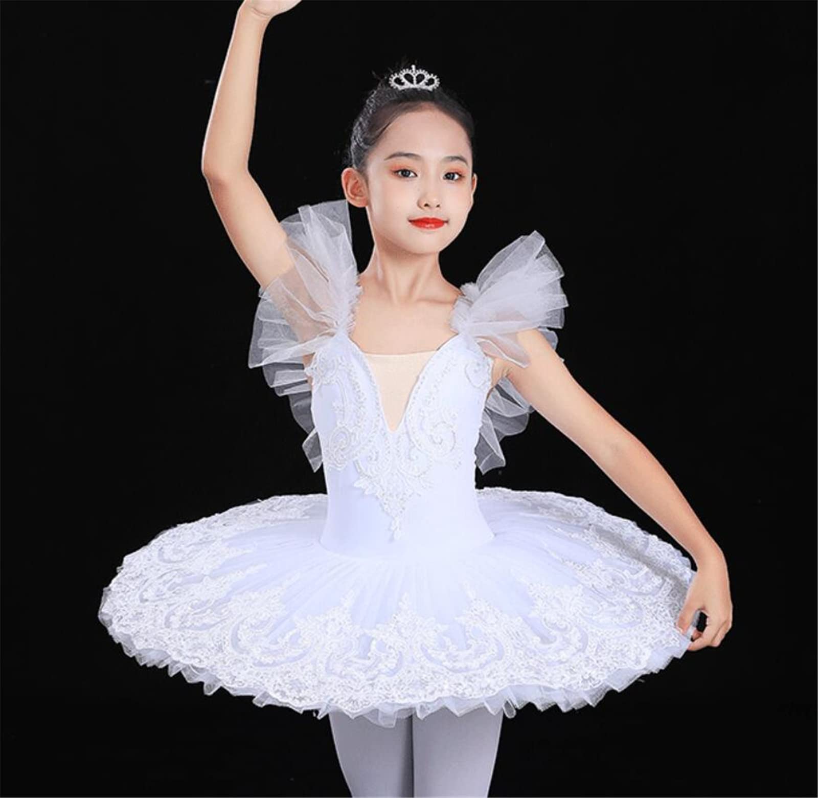 Vestido de Ballet para Niña, Princesa, Lago de Los Cisnes, Bailarina, Disfraz de Competición de Baile, Traje de Baile, （110）