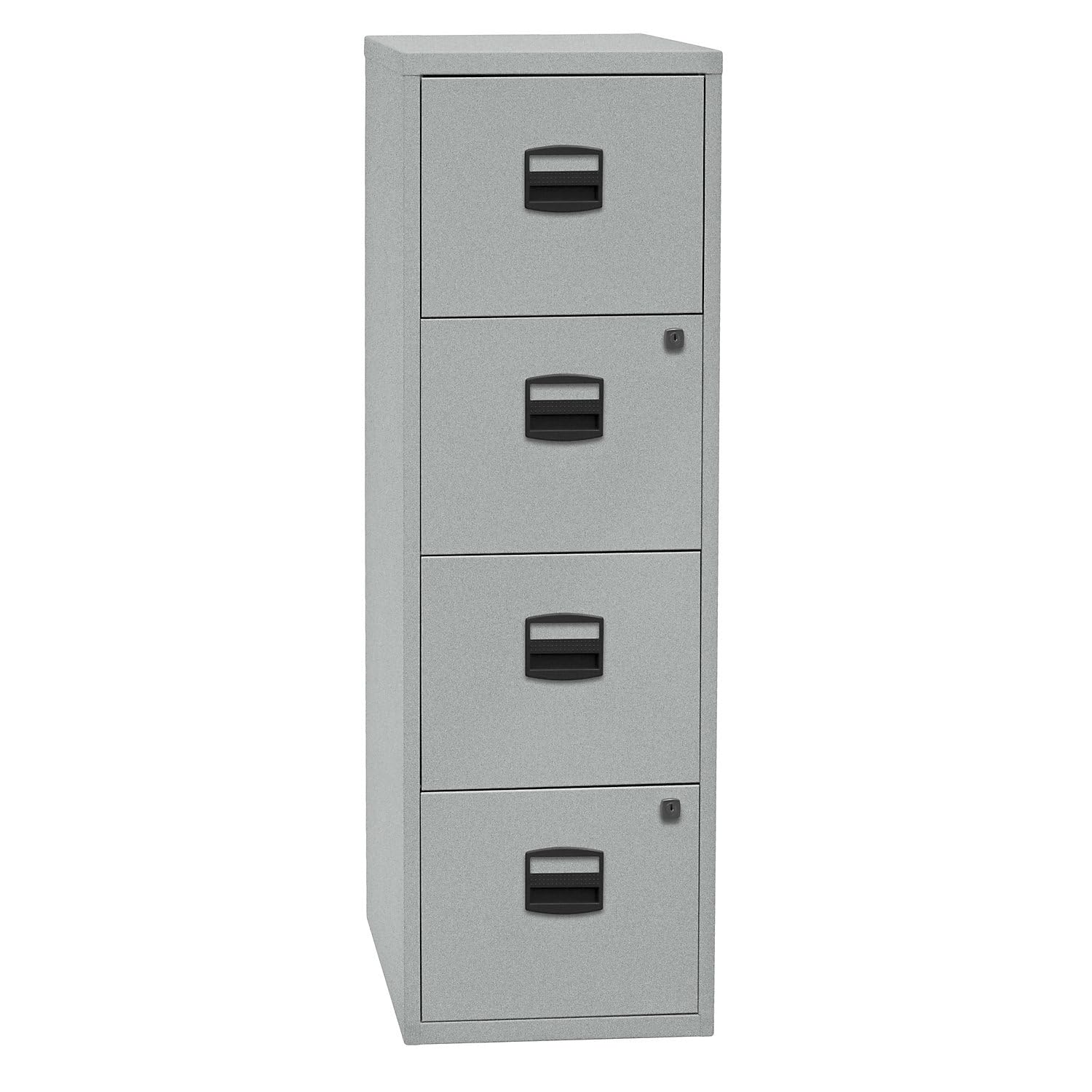 Bisley Home Hängeregistraturschrank PFA, 4 HR-Schubladen, Metall, 355 Silber, 40 x 41.3 x 132.1 cm