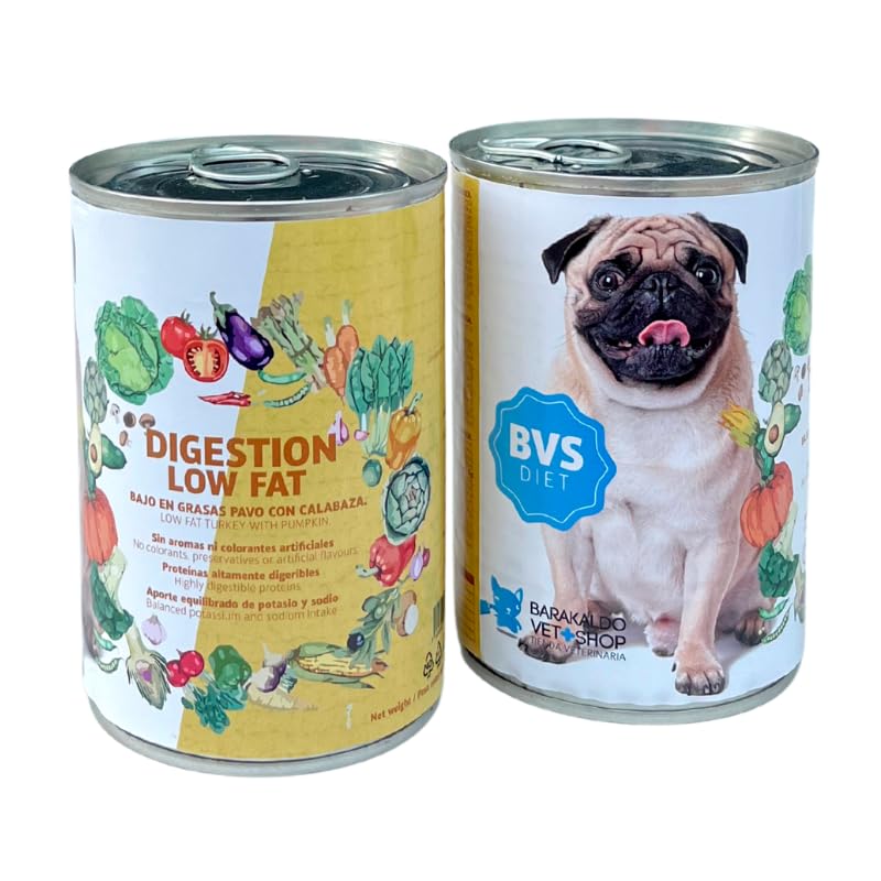 BVS Vet Shop | Diet Digestion + Light Turkey with Pumpkin Can for Dogs | Complete Dietary Food for Dogs with Poor Digestion or Pancreatic Insufficiency | 1 pc. x 400 g