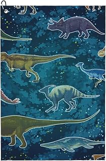Hcpwzrf Dinosaur Golf Towel 24x16 Inches - Quick Drying with Durable Mountain Buckle, Perfect for Practice Fields and Golf Accessories