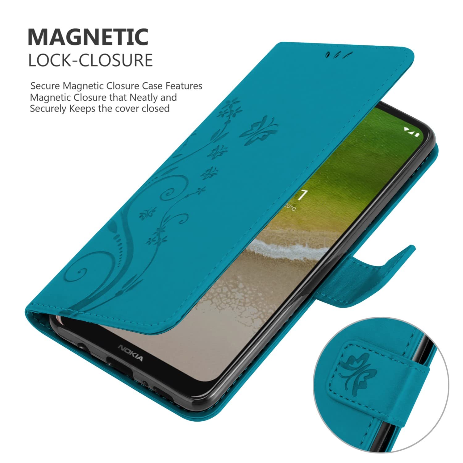 Cadorabo Custodia Libro Portafoglio Per Nokia G50 5G - Colore Turchese Petrolio - Con Vani Carte E Chiusura Magnetica