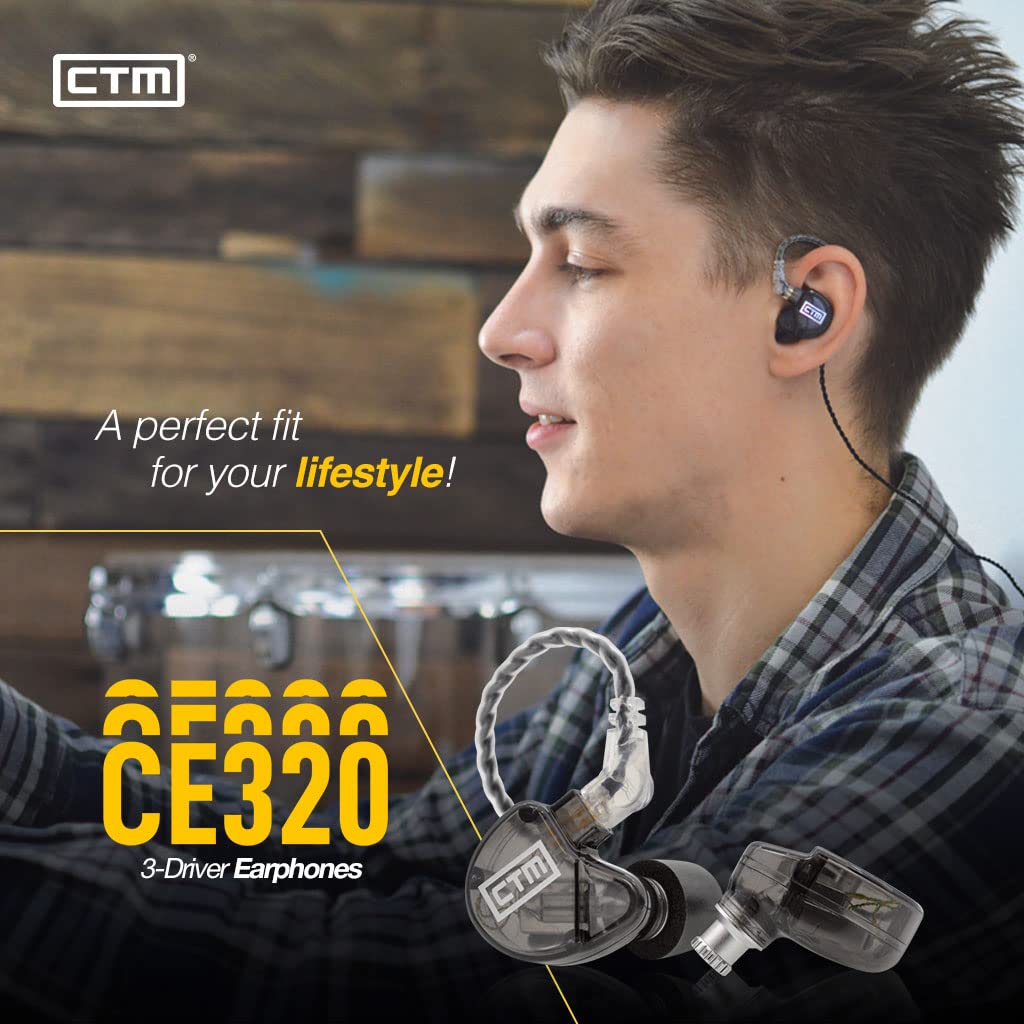 CTM CE320 3-drożne monitory douszne i słuchawki douszne szare