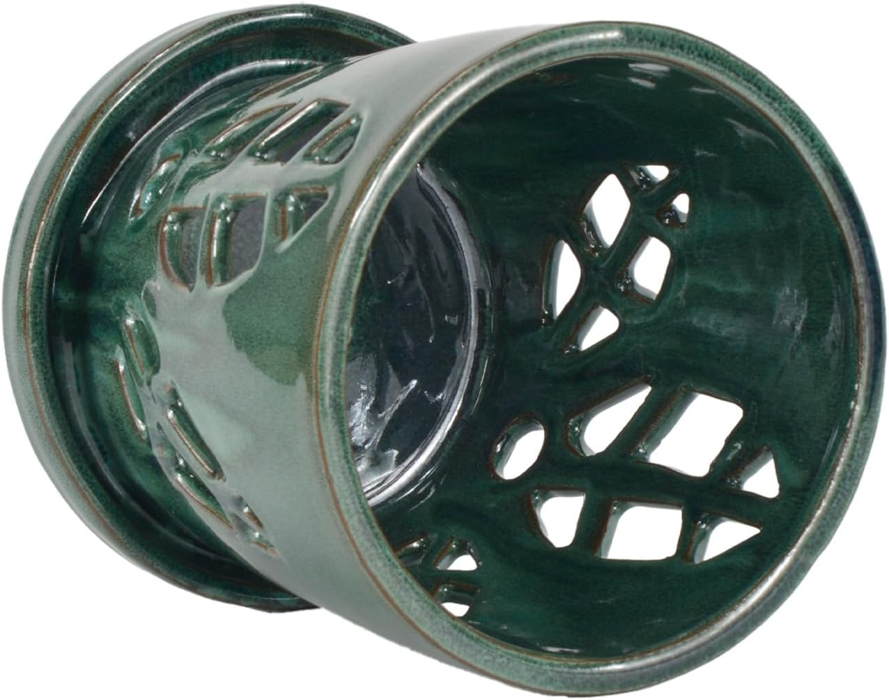 W&W Orchid Pot with Holes and Saucer for Repotting, Green Mix, 5.5 Inch