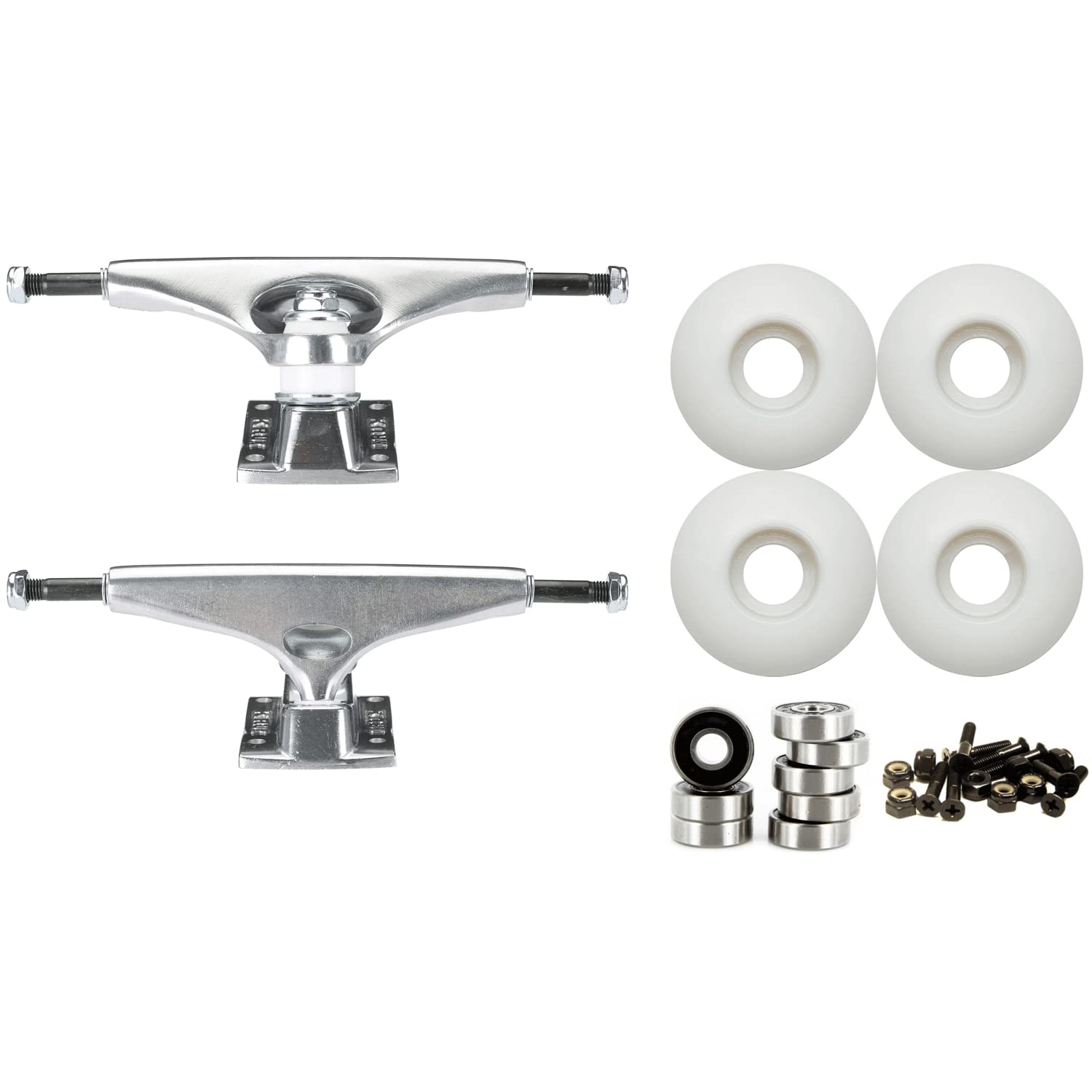 Krux K5 (8.0") Skateboard Trucks 52mm Wheels and Bullseye Bearings Combo Package