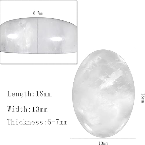 Miniatura 2 de TUMBEELLUWA Juego de 25 piedras de cabujones con parte trasera plana para hacer joyas, juego de piedras ovaladas de runas con grabado de letras