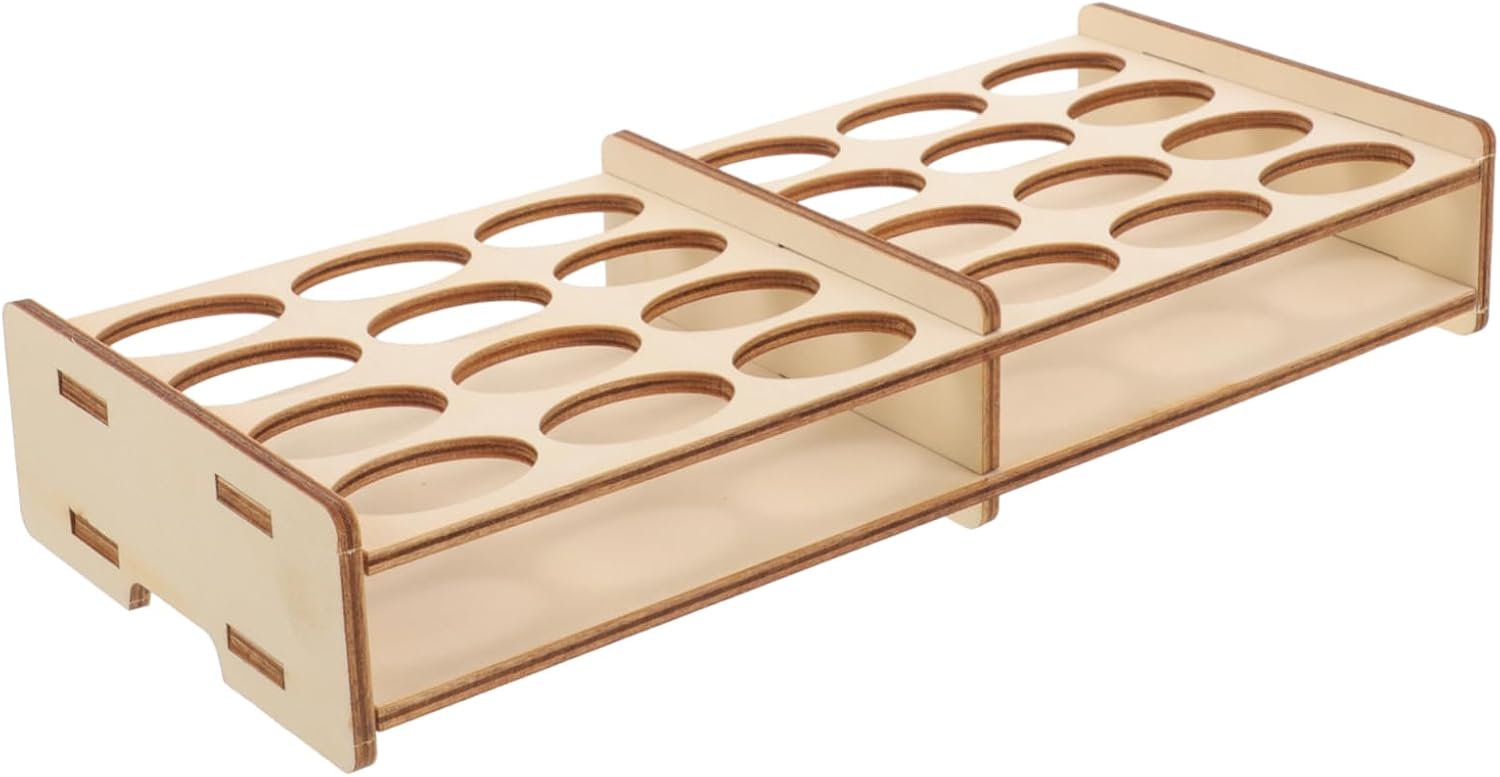 Wooden Paint Holder Organizer Rack for Water Paints and Ink Bottles