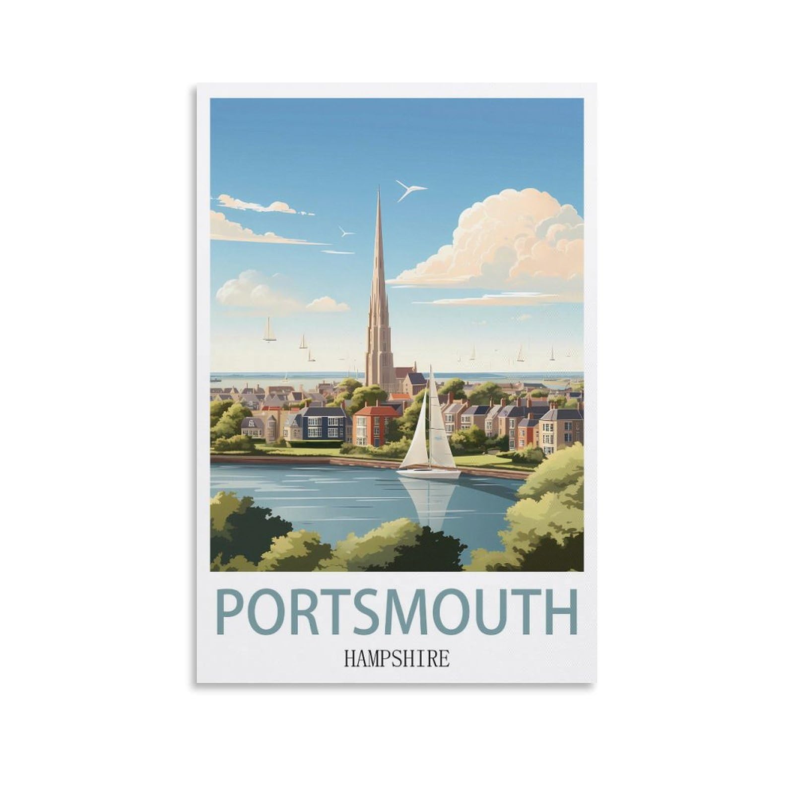 Metal Tin Sign Portsmouth Hampshires Garden & Kitchen Poster, Inspirational Sign Home Wall Art Decor for Home Kitchen Bar Club Decoration 30x40cm