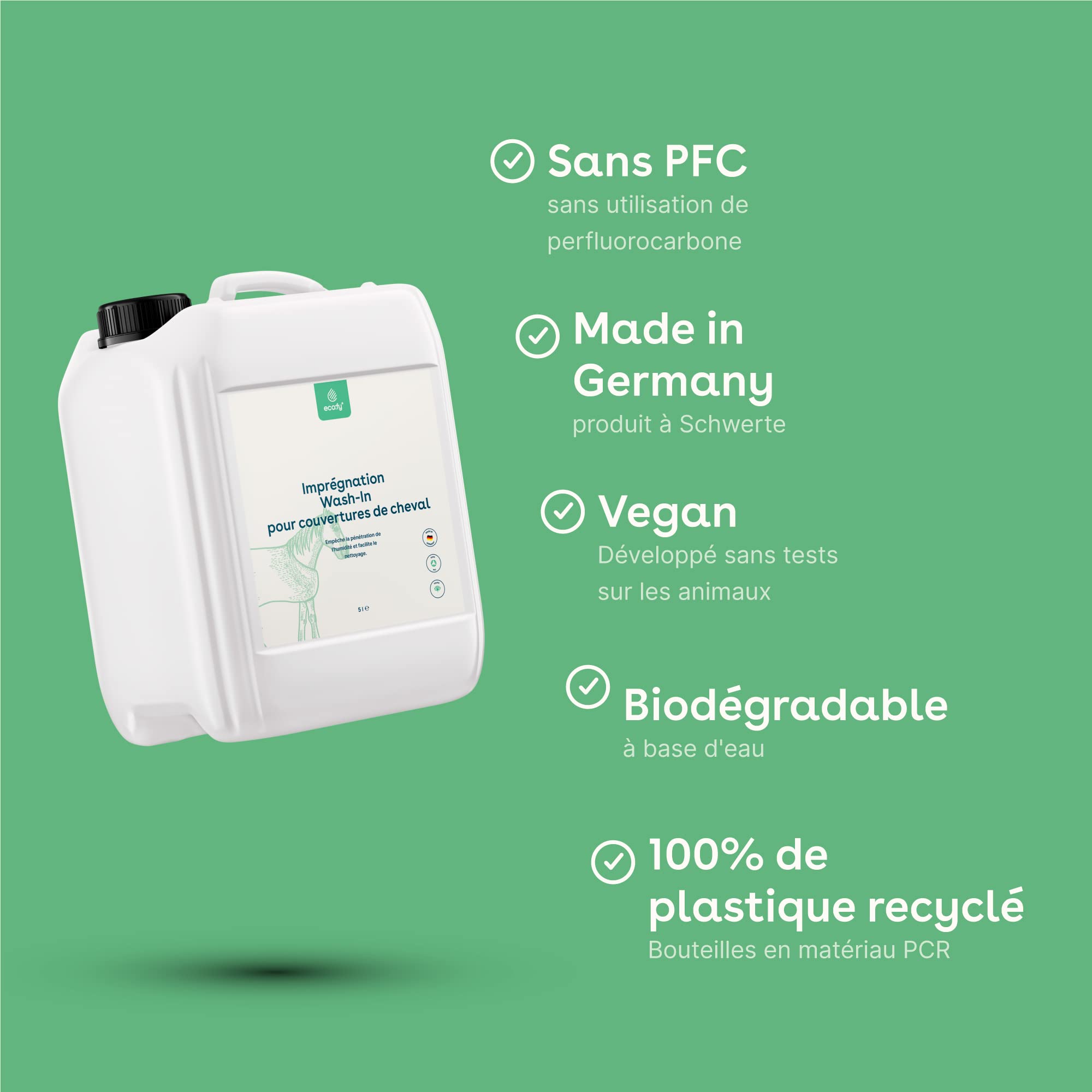 Couverture pour chevaux Wash-In Einwash - Imperméabilisant - Respire et protège contre l'humidité et la saleté