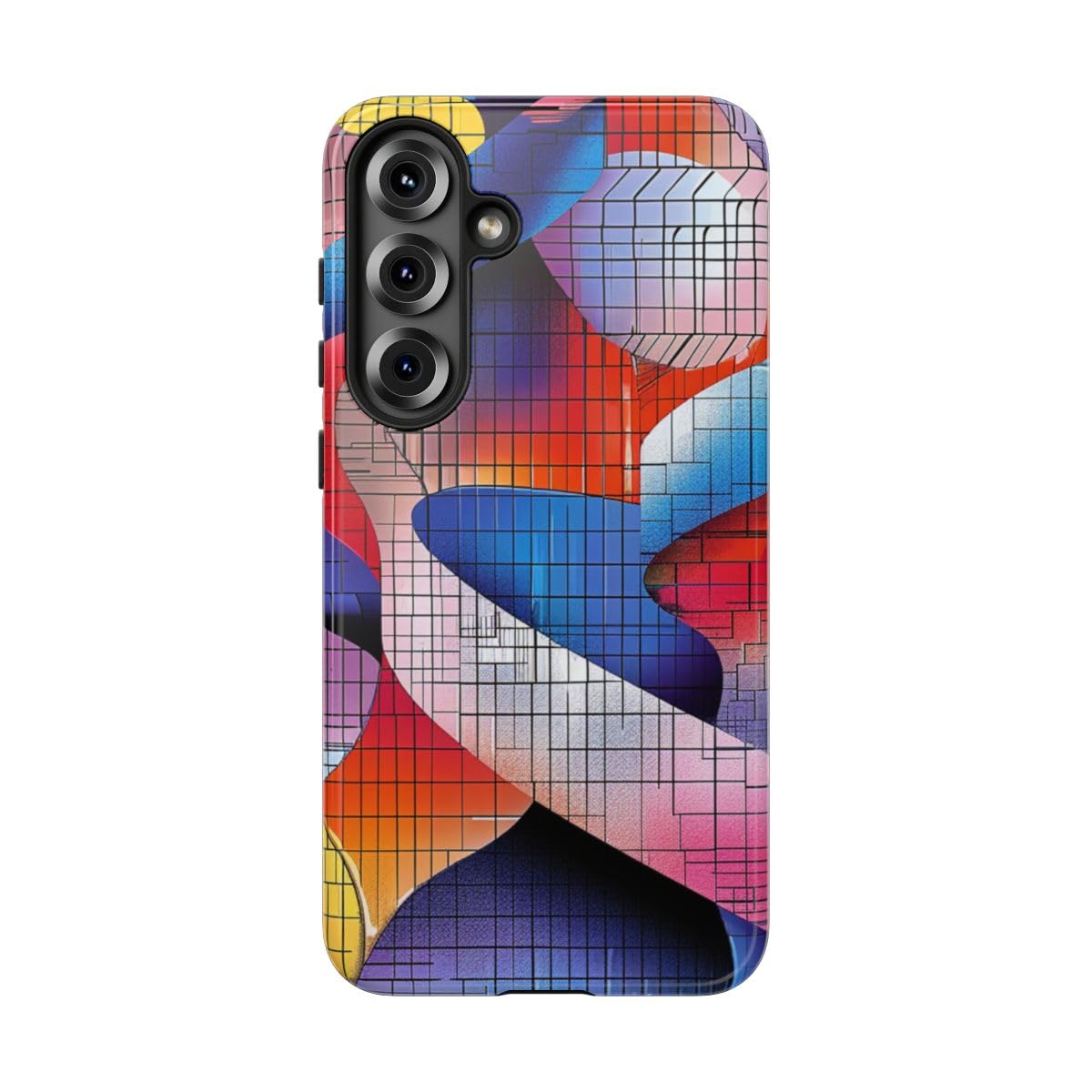 Coque Samsung S25 Plus rigide brillante multicolore abstrait - 5