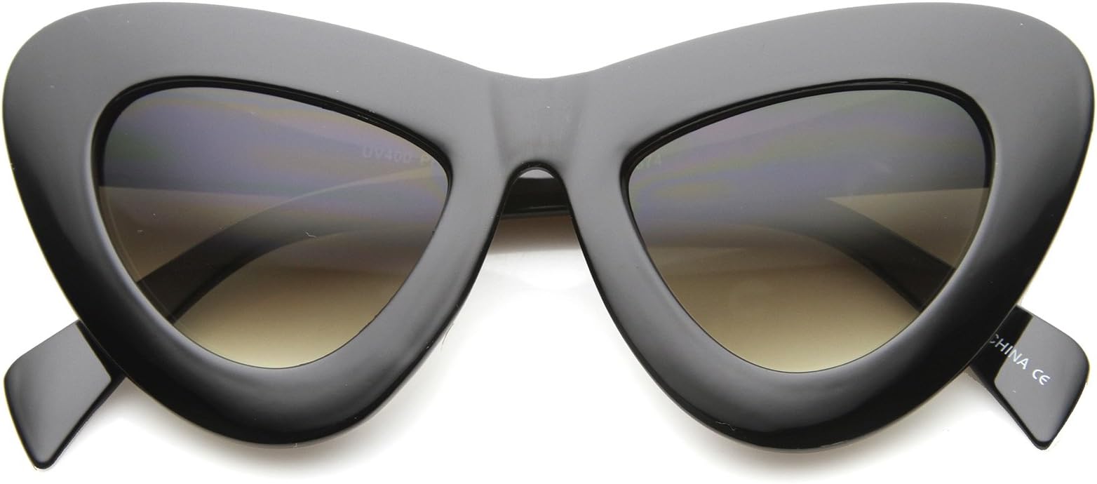 zeroUV Women's Bold Chunky Frame Gradient Lens Oversize Cat Eye Sunglasses 50Mm One-Size Shiny-black/Lavender