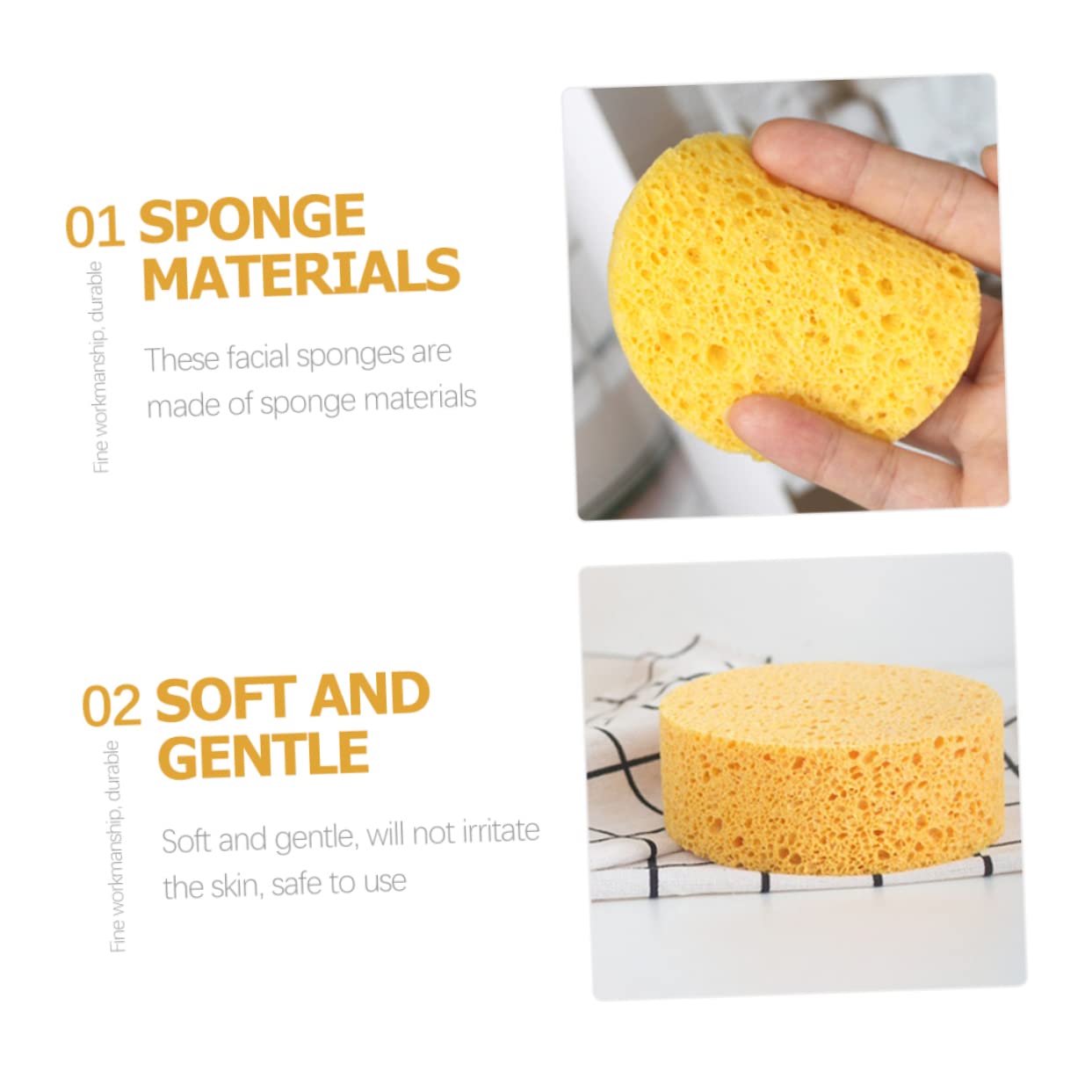 Housoutil 100 Piezas Puff facial de compresión esponjas de celulosa esponjas faciales de celulosa de maquillaje redonda de spa para fregar limpio