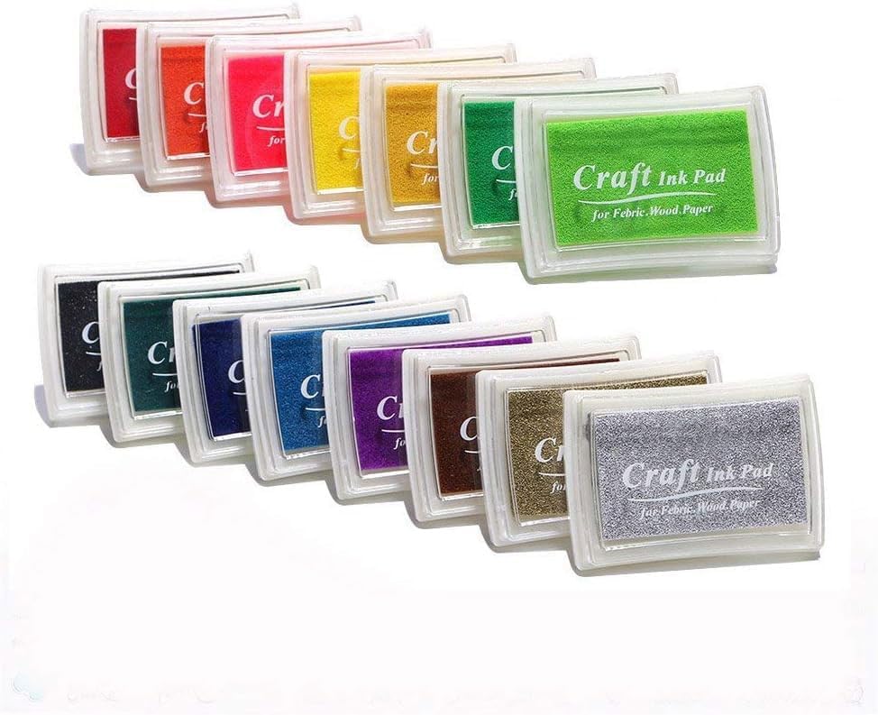 DECORA Stamp Ink Pads Water-soluble for Kids Craft DIY Scrapbooking, Finger Printing and Card Making 15 Colors