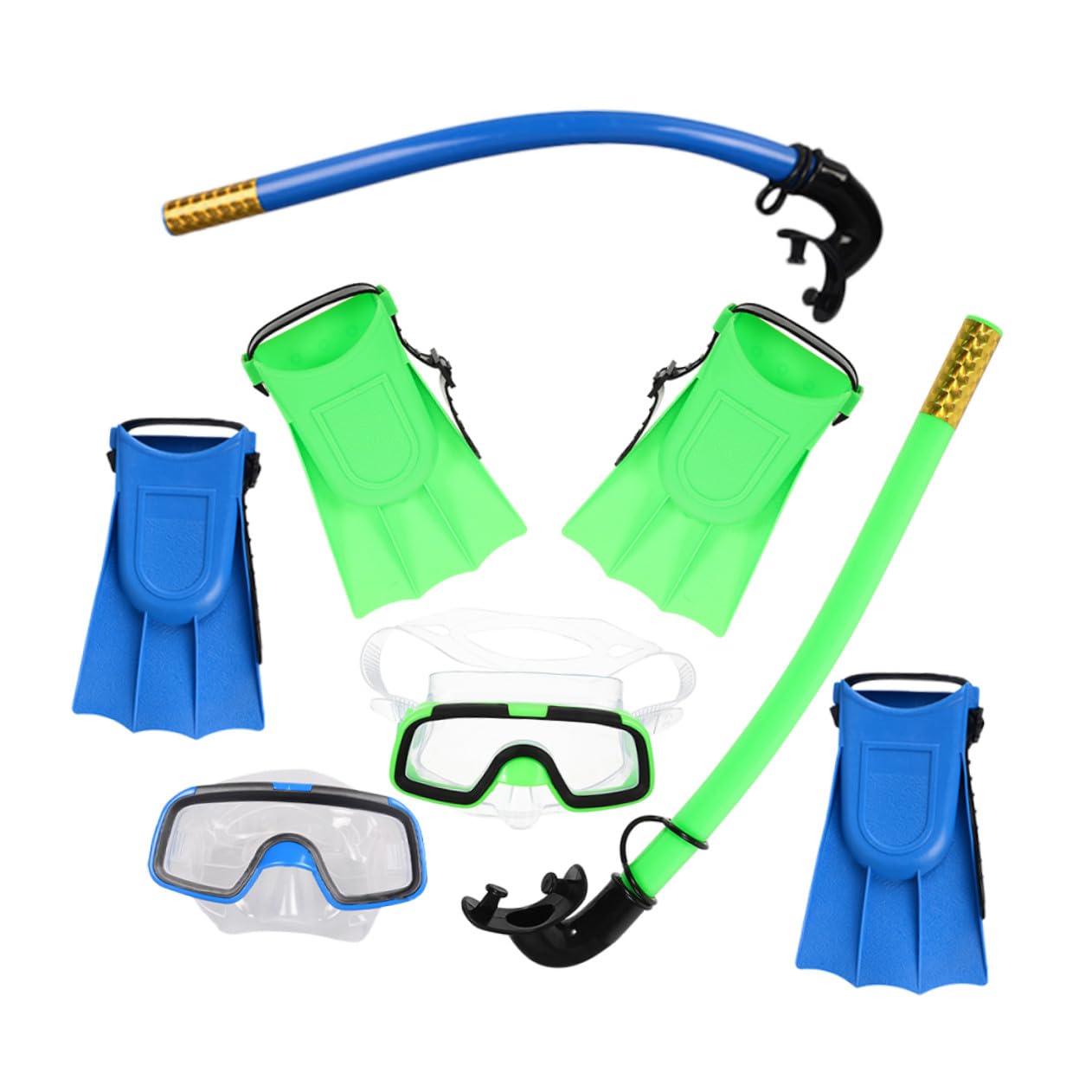 TOYANDONA Gafas De Buceo y Tubo De Snorkel Compacto y Ligero para Natación Equipo De Snorkel Duradero Aletas Cortas para Nadar para Principiantes
