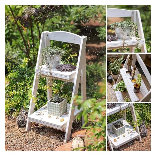 Table de banc de rempotage pliable et support de rangement pour plantes - 5