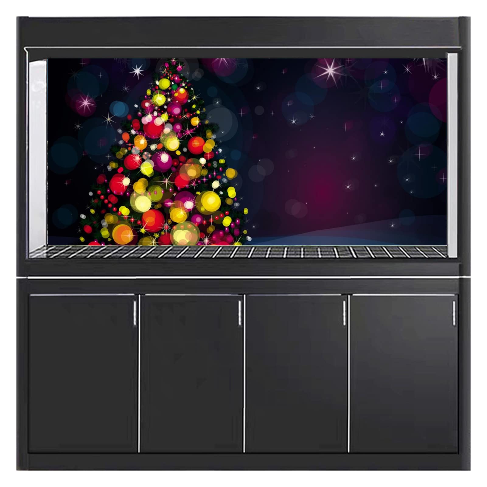 BAHULA Adesivo per acquario di Natale con sfondo per acquario, adesivo per acquario, sfondo 3D in PVC, autoadesivo per acquario, sfondo acquario, 122 x 76 cm