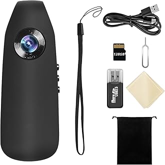 1080P HD Police-Grade Body Camera with Magnetic Clip & Night Vision | 128GB Wearable Mini Cam for Security, Cycling, Pets | Loop Recording, Waterproof, 3-Hr Battery