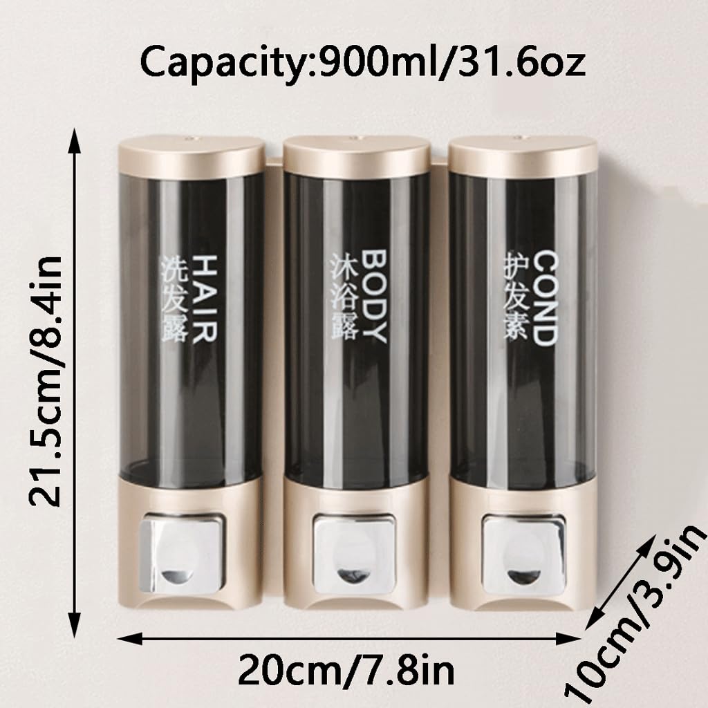 Zeepdispenser voor wandmontage Plastic zeepdispenser voor vloeibare gel Hervulbare flessendispenser Handmatige dispenser Hotel