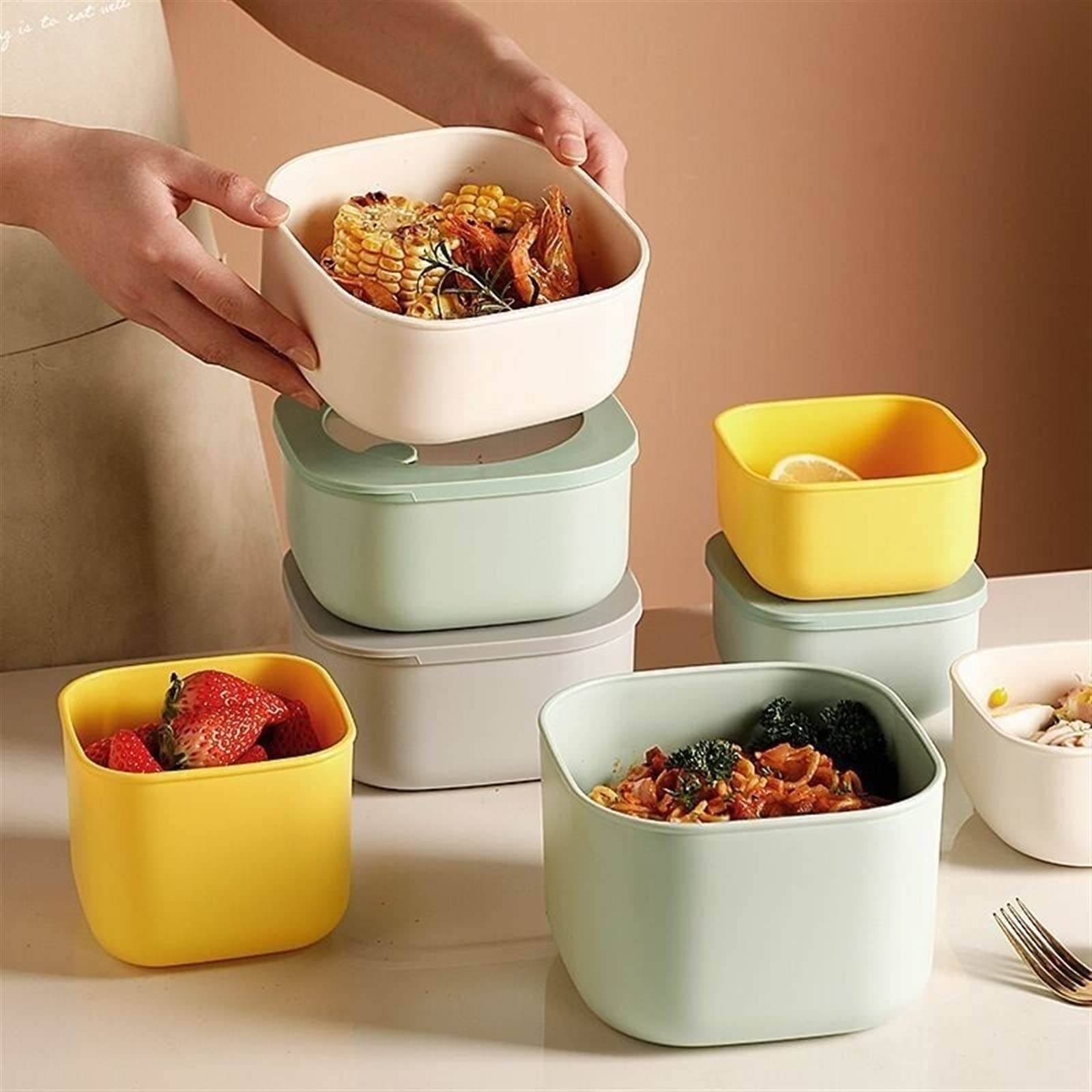 Lonchera de almacenamiento para alimentos, prácticos recipientes para oficina y escuela, conservación fresca, ideal para preparar comidas y almuerzos sobre la marcha
