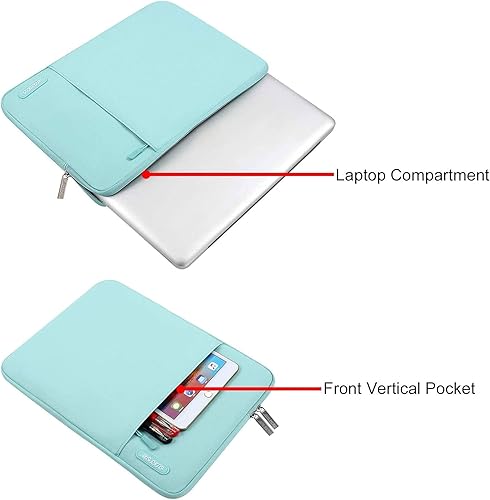 Vista 306 de MOSISO Funda vertical de poliéster con bolsillo para laptop de 15 pulgadas, para MacBook Air 15 M4 A3241, M3 A3114 y M2 A2941 de 2025, 2024 y 2023