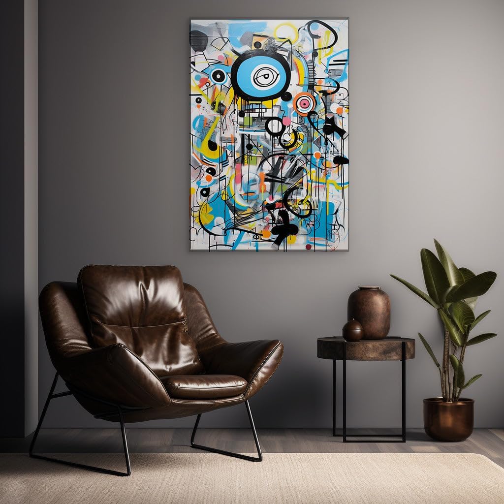 Canvas for Living room. Vision in Vivid Hues - Unveiling the Dynamic Abstract Canvas, 27 x 18 inch Canvas Wall Art - Contemporary Masterpieces - Modern Home Decor - 69x46 cm (27x18 inch)