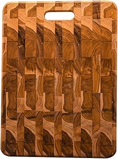 IWAS Upcycled Teak Wood Cutting Board | Large 15.75" x 11.81" x 1"| Made from Upcycled Teak Wood | Sustainable & Environmentally Friendly Wooden Chopping Boards for Kitchen