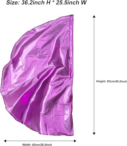 Miniatura 5 de Banderas de adoración con varillas escalables para niños, banderas de poliéster sólido semicírculo suave de 36 pulgadas para danza al aire libre,