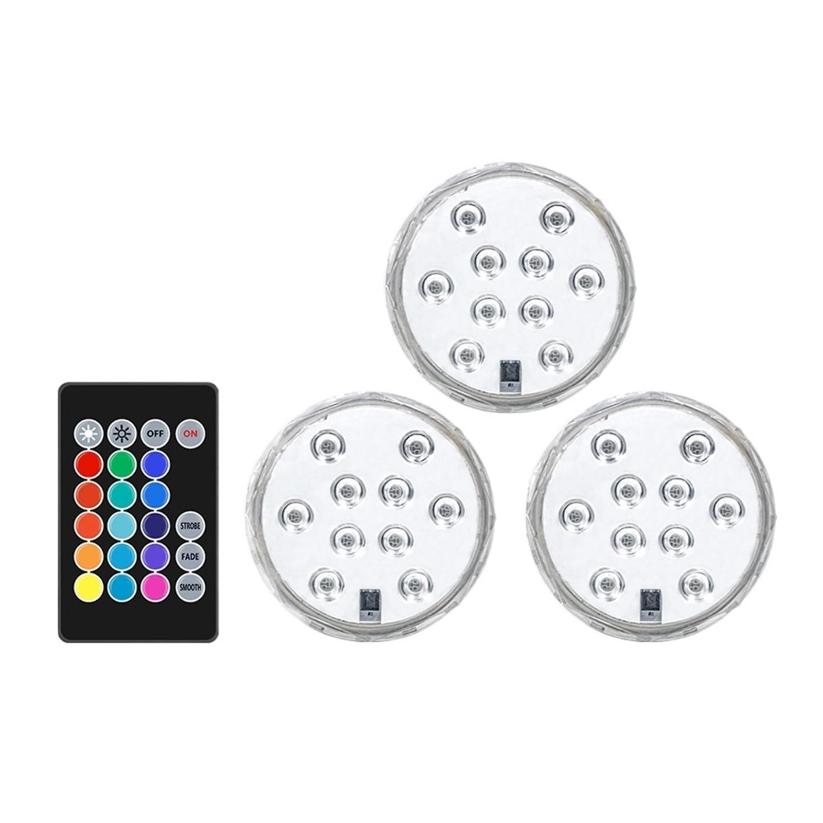 Lampa LED Do Zanurzania W Basenie Wodoodporna Podwodna Lampka Nocna RGB Światło Basenu Wielokolorowa Wazonowa Wystrój Weselny Niskie ZużYcie Energii(3 Lamp 1 controller)