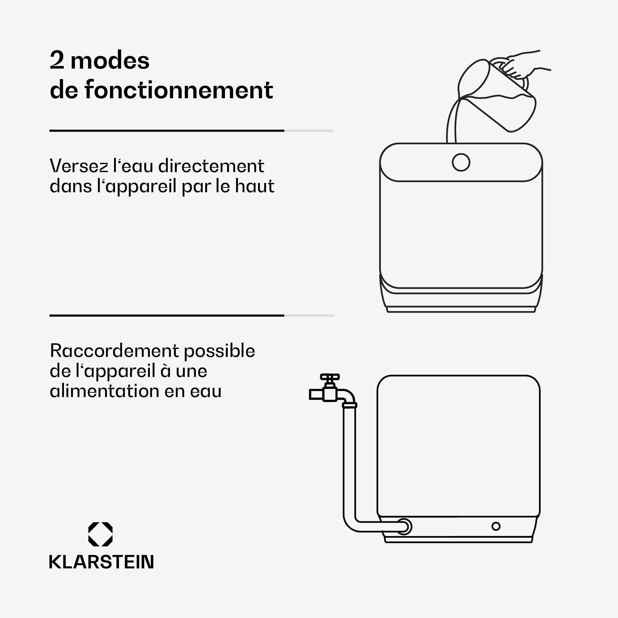Klarstein Oceana Lave-vaisselle de table compact 3 couverts 7 programmes 6 L AquaStop
