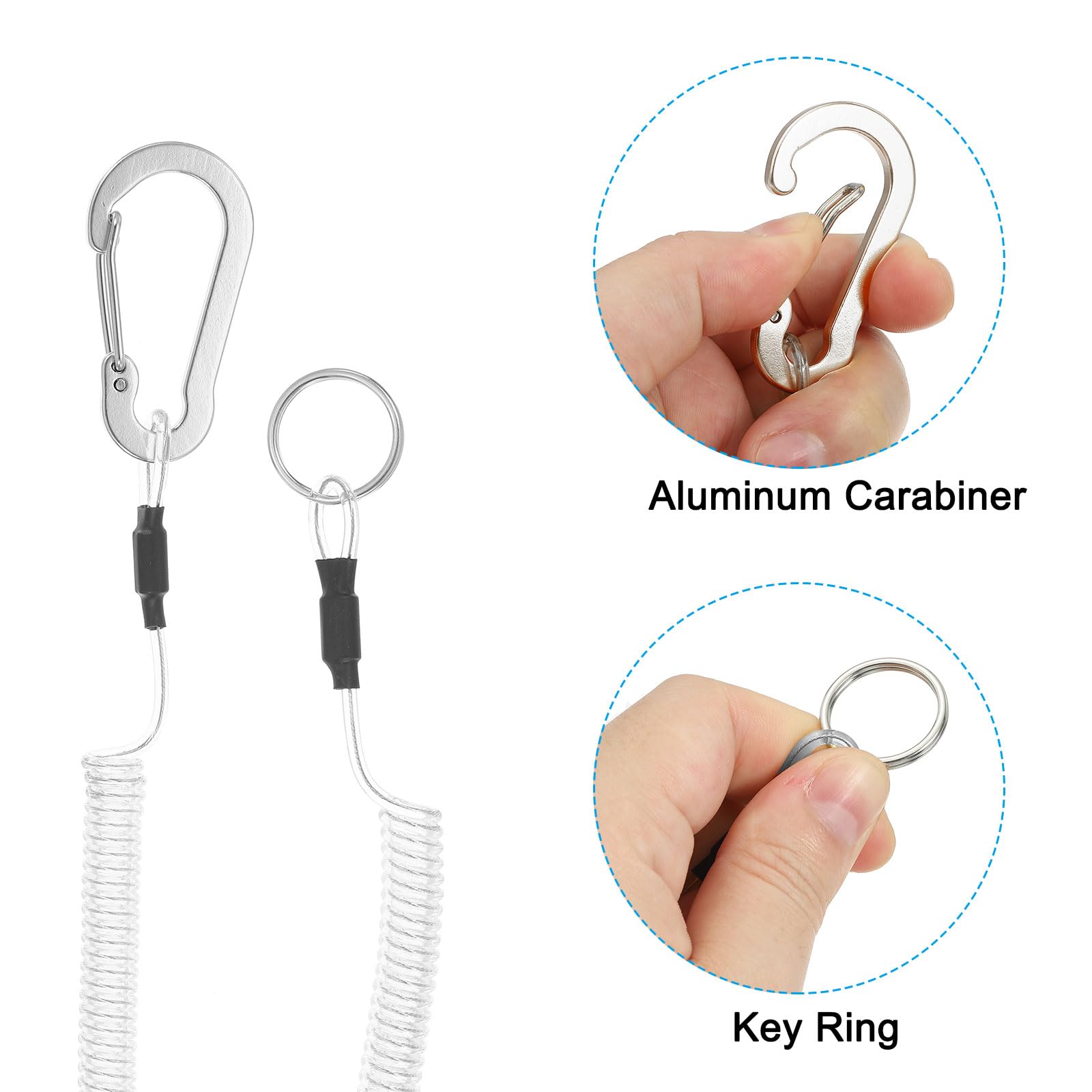 PATIKIL 3pcs Retractable Spring Coil Straps - Image 4